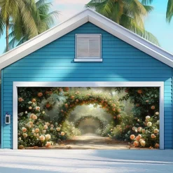 Giant Trees Forest Outdoor Garage Door Cover Banner Beautiful Large Backdrop Decoration for Outdoor Garage Door Home Wall Decorations Event Party Parade