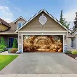 Giant Trees Forest Outdoor Garage Door Cover Banner Beautiful Large Backdrop Decoration for Outdoor Garage Door Home Wall Decorations Event Party Parade