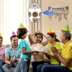 Gifts for Mom Grandma to Remember Everyone's Birthday Wooden Family Birthday Reminder Calendar Plaque with 100 Wood Tags Wall Hanging Unique Presents Ideas from Daughter Son