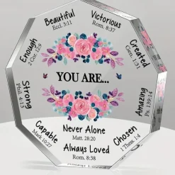 Gifts for Women (4*4Inch), Birthday Gifts Inspiration Religious Gifts Spiritual Gifts Catholic Gifts For Women Her Mom Friends Female Coworker Sister (Acrylic)