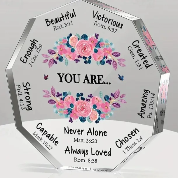 Gifts for Women (4*4Inch), Birthday Gifts Inspiration Religious Gifts Spiritual Gifts Catholic Gifts For Women Her Mom Friends Female Coworker Sister (Acrylic)