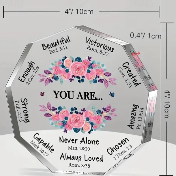 Gifts for Women (4*4Inch), Birthday Gifts Inspiration Religious Gifts Spiritual Gifts Catholic Gifts For Women Her Mom Friends Female Coworker Sister (Acrylic)