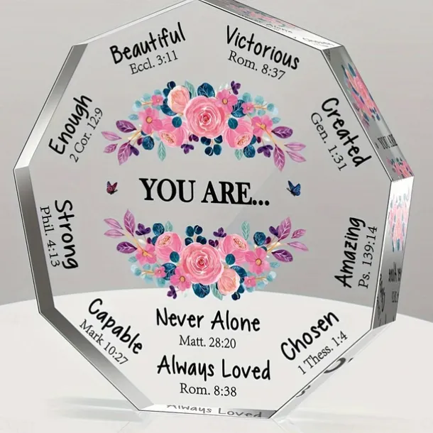 Gifts for Women (4*4Inch), Birthday Gifts Inspiration Religious Gifts Spiritual Gifts Catholic Gifts For Women Her Mom Friends Female Coworker Sister (Acrylic)