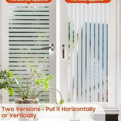 Glass Window Film Frosted Static Privacy Self Adhesive Film Anti-UV Opaque Decor Window Stickers for Bedroom Kitchen Office 100X45cm