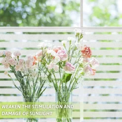 Glass Window Film Frosted Static Privacy Self Adhesive Film Anti-UV Opaque Decor Window Stickers for Bedroom Kitchen Office 100X45cm