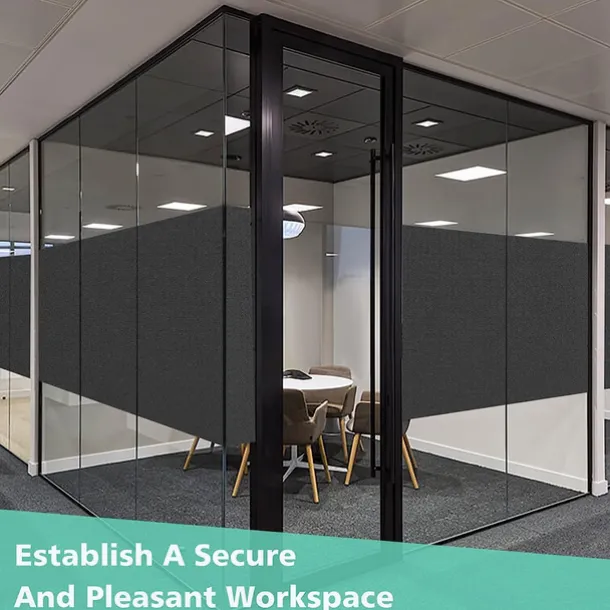 Glass Window Film Window Covering Black Film Static Privacy Decoration Self Adhesive for UV Blocking Heat Control Glass Window Stickers 100X45cm/39X18inches