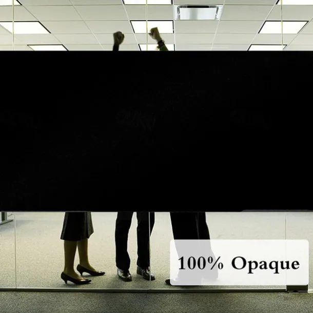 Glass Window Film Window Covering Black Film Static Privacy Decoration Self Adhesive for UV Blocking Heat Control Glass Window Stickers 100X45cm/39X18inches