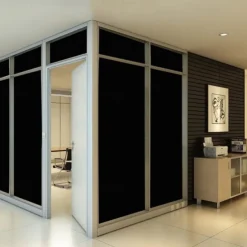 Glass Window Film Window Covering Black Film Static Privacy Decoration Self Adhesive for UV Blocking Heat Control Glass Window Stickers 100X45cm/39X18inches