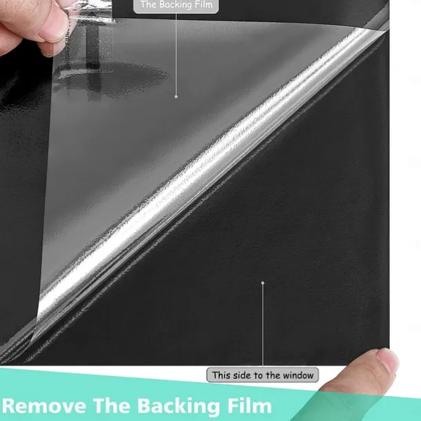 Glass Window Film Window Covering Black Film Static Privacy Decoration Self Adhesive for UV Blocking Heat Control Glass Window Stickers 100X45cm/39X18inches