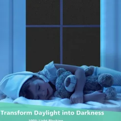 Glass Window Film Window Covering Black Film Static Privacy Decoration Self Adhesive for UV Blocking Heat Control Glass Window Stickers 100X45cm/39X18inches