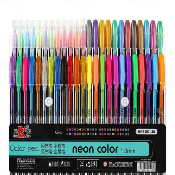 Glitter Gel Pen Color Neutral Pen Ballpoint Pen Hand Account Pen Children's Luminous Flashing Stars Special Color for Note-taking