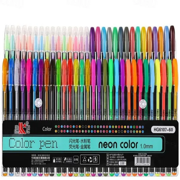Glitter Gel Pen Color Neutral Pen Ballpoint Pen Hand Account Pen Children's Luminous Flashing Stars Special Color for Note-taking