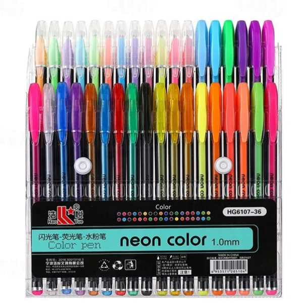 Glitter Gel Pen Color Neutral Pen Ballpoint Pen Hand Account Pen Children's Luminous Flashing Stars Special Color for Note-taking