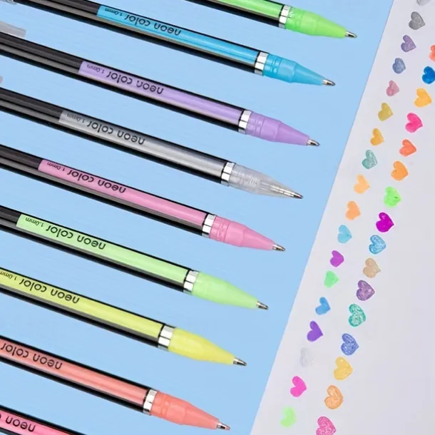 Glitter Gel Pen Color Neutral Pen Ballpoint Pen Hand Account Pen Children's Luminous Flashing Stars Special Color for Note-taking