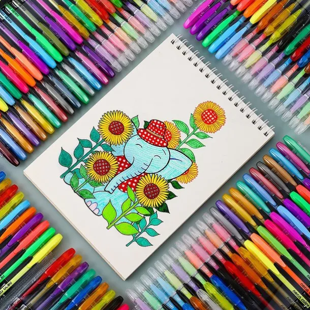 Glitter Gel Pen Color Neutral Pen Ballpoint Pen Hand Account Pen Children's Luminous Flashing Stars Special Color for Note-taking