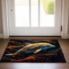 Gold Dolphin Doormat Non-Slip Oil Proof Rug Indoor Outdoor Mat Bedroom Decor Bathroom Mat Entrance Rug Door Mat