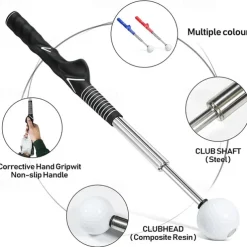 Golf Swing Training Aid - Retractable Sound-Sensing Swing Stick for Correcting Your Golf Swing, Perfect for Indoor and Outdoor Practice, Ideal for Beginners and Professionals Alike