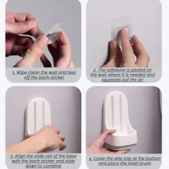 Golf Toilet Brush and Holder Set,New Base Long-Handled Toilet Brush,No Dead Ends Golf Toilet Brush Set Wall-Mounted,Deep Cleaning Silicone Toilet Bowl Brush with Non-Slip Long Handle