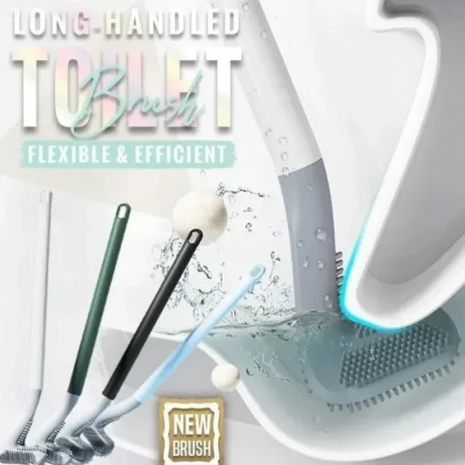 Golf Toilet Brush, Toilet Cleaning Brush, Flexible Bendable Silicone Long Handled Toilet Brush, 360 Deep Toilet Bowl Cleaning Brush,Quick Drying Toilet Brush for Bathroom