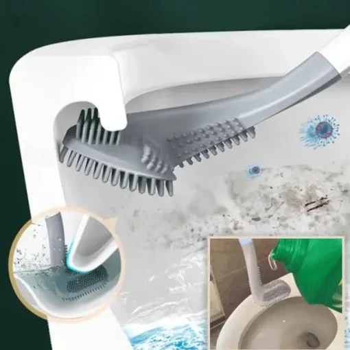 Golf Toilet Brush, Toilet Cleaning Brush, Flexible Bendable Silicone Long Handled Toilet Brush, 360 Deep Toilet Bowl Cleaning Brush,Quick Drying Toilet Brush for Bathroom