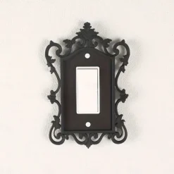 Gothic Style Switch Plate Cover 1-Pack, Decorative Home & Office Wall Plate, Durable Plastic, Artistic Design, for Halloween Decor - Screw-in Mounting, Unfinished Finish, No Electricity Required