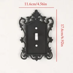 Gothic Style Switch Plate Cover 1-Pack, Decorative Home & Office Wall Plate, Durable Plastic, Artistic Design, for Halloween Decor - Screw-in Mounting, Unfinished Finish, No Electricity Required