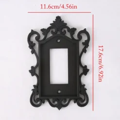 Gothic Style Switch Plate Cover 1-Pack, Decorative Home & Office Wall Plate, Durable Plastic, Artistic Design, for Halloween Decor - Screw-in Mounting, Unfinished Finish, No Electricity Required