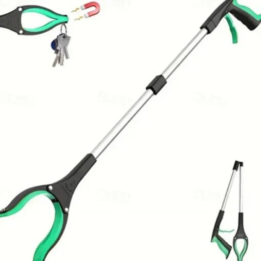 Grabber Reacher Tool 360 Degree Rotating Head, Wide Jaw, 32" Foldable, Lightweight Trash Claw Grabbers for Elderly, Reaching Tool for Trash Pick Up Stick, Litter Picker Arm Extension