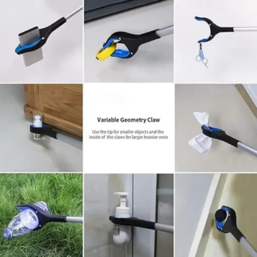 Grabber Reacher Tool 360 Degree Rotating Head, Wide Jaw, 32" Foldable, Lightweight Trash Claw Grabbers for Elderly, Reaching Tool for Trash Pick Up Stick, Litter Picker Arm Extension