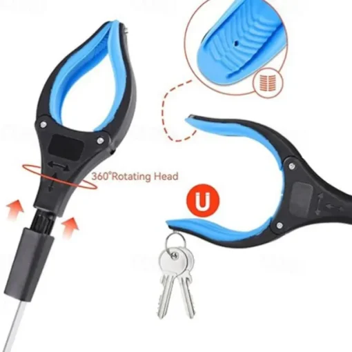 Grabber Reacher Tool 360 Degree Rotating Head, Wide Jaw, 32" Foldable, Lightweight Trash Claw Grabbers for Elderly, Reaching Tool for Trash Pick Up Stick, Litter Picker Arm Extension