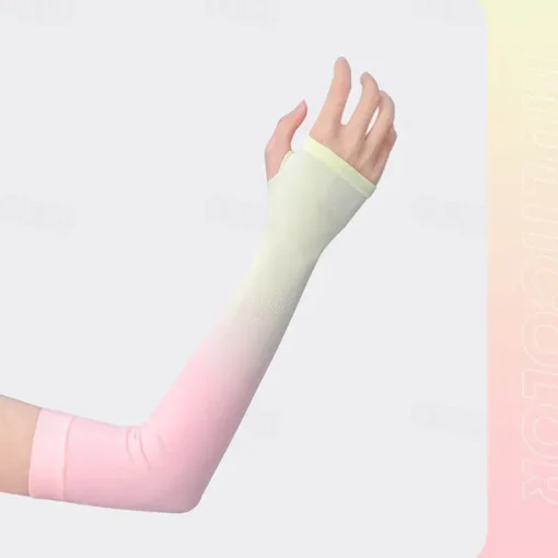 Gradient Color Ice Sleeves Women's Summer Ice Silk Sun Protection Sleeves Driving Cycling Arm Protection Anti-ultraviolet
