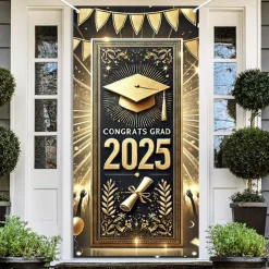 Graduation Door Decorations Door Covers Door Tapestry Door Curtain Decoration Backdrop Indoor/Outdoor Door Banner for Front Door School Office