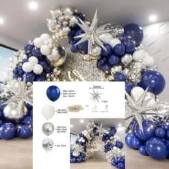 Graduation Party Balloon Decoration Set, Exploding Star Thickened Balloon Garland Kit, Birthday Party, Graduation Event, Grand Opening & Wedding Decor