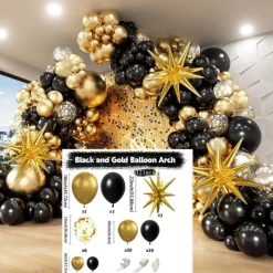 Graduation Party Balloon Decoration Set, Exploding Star Thickened Balloon Garland Kit, Birthday Party, Graduation Event, Grand Opening & Wedding Decor