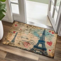 Graffiti Doormat Kitchen Mat Floor Mat Non-Slip Area Rug Oil Proof Rug Indoor Outdoor Mat Bedroom Decor Bathroom Mat Entrance Rug Eiffel Tower