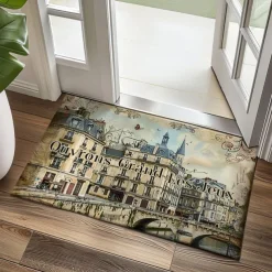 Graffiti Doormat Kitchen Mat Floor Mat Non-Slip Area Rug Oil Proof Rug Indoor Outdoor Mat Bedroom Decor Bathroom Mat Entrance Rug Eiffel Tower
