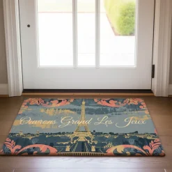 Graffiti Doormat Kitchen Mat Floor Mat Non-Slip Area Rug Oil Proof Rug Indoor Outdoor Mat Bedroom Decor Bathroom Mat Entrance Rug Eiffel Tower