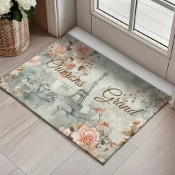 Graffiti Doormat Kitchen Mat Floor Mat Non-Slip Area Rug Oil Proof Rug Indoor Outdoor Mat Bedroom Decor Bathroom Mat Entrance Rug Eiffel Tower