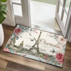 Graffiti Doormat Kitchen Mat Floor Mat Non-Slip Area Rug Oil Proof Rug Indoor Outdoor Mat Bedroom Decor Bathroom Mat Entrance Rug Eiffel Tower