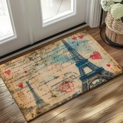 Graffiti Doormat Kitchen Mat Floor Mat Non-Slip Area Rug Oil Proof Rug Indoor Outdoor Mat Bedroom Decor Bathroom Mat Entrance Rug Eiffel Tower
