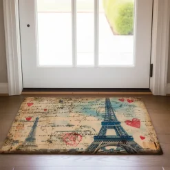 Graffiti Doormat Kitchen Mat Floor Mat Non-Slip Area Rug Oil Proof Rug Indoor Outdoor Mat Bedroom Decor Bathroom Mat Entrance Rug Eiffel Tower