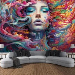 Graffiti Woman Hanging Tapestry Wall Art Large Tapestry Mural Decor Photograph Backdrop Blanket Curtain Home Bedroom Living Room Decoration