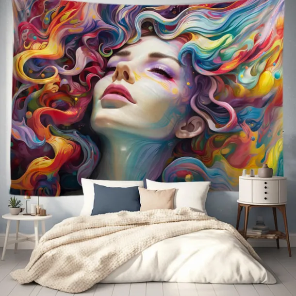 Graffiti Woman Hanging Tapestry Wall Art Large Tapestry Mural Decor Photograph Backdrop Blanket Curtain Home Bedroom Living Room Decoration
