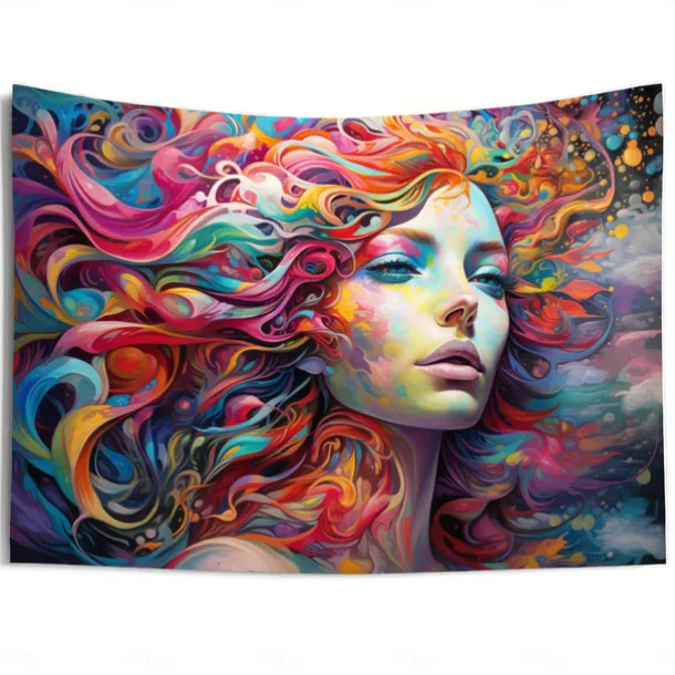 Graffiti Woman Hanging Tapestry Wall Art Large Tapestry Mural Decor Photograph Backdrop Blanket Curtain Home Bedroom Living Room Decoration