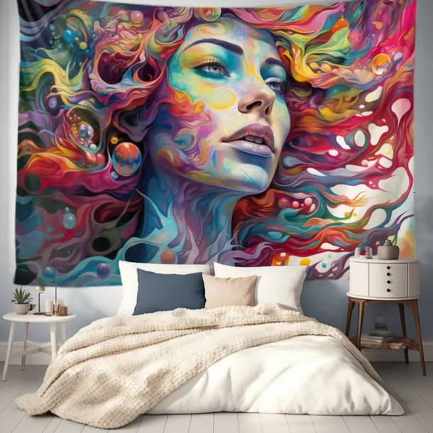 Graffiti Woman Hanging Tapestry Wall Art Large Tapestry Mural Decor Photograph Backdrop Blanket Curtain Home Bedroom Living Room Decoration