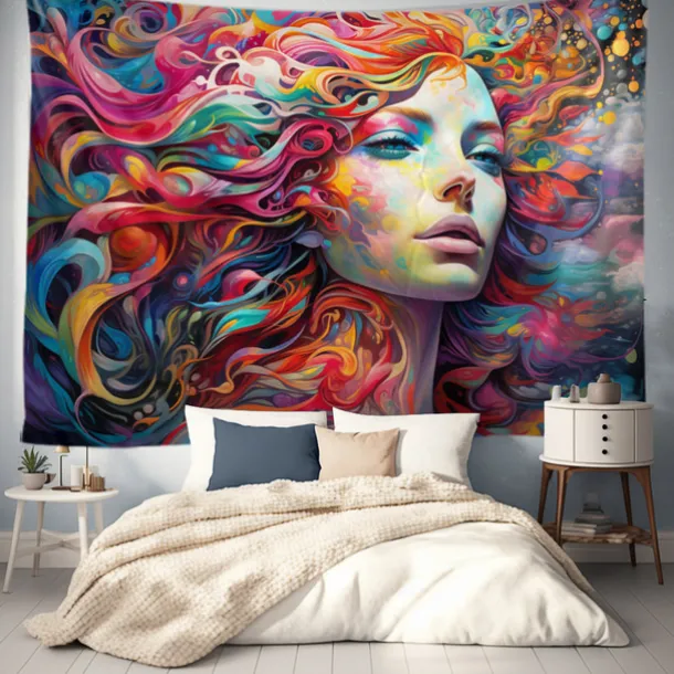 Graffiti Woman Hanging Tapestry Wall Art Large Tapestry Mural Decor Photograph Backdrop Blanket Curtain Home Bedroom Living Room Decoration
