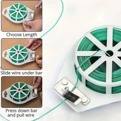 Green Cable Ties With Cutter, Garden Plant Ties Reusable, Green Twist Ties For Plants Gardening Tomatoes Tie Garden Ties For Plants,Garden Twist Ties Flowers Climbing