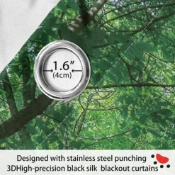 Green Healing Series Natural Forest Landscape Insulation Outdoor Balcony Rest Living Room Home Decoration 2-piece Set 3D Digital Printing Perforated Sunshade Curtains