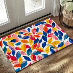 Green Leaves Doormat Kitchen Mat Floor Mat Non-Slip Area Rug Oil Proof Rug Indoor Outdoor Mat Bedroom Decor Bathroom Mat Entrance Entryway Rug