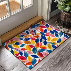 Green Leaves Doormat Kitchen Mat Floor Mat Non-Slip Area Rug Oil Proof Rug Indoor Outdoor Mat Bedroom Decor Bathroom Mat Entrance Entryway Rug